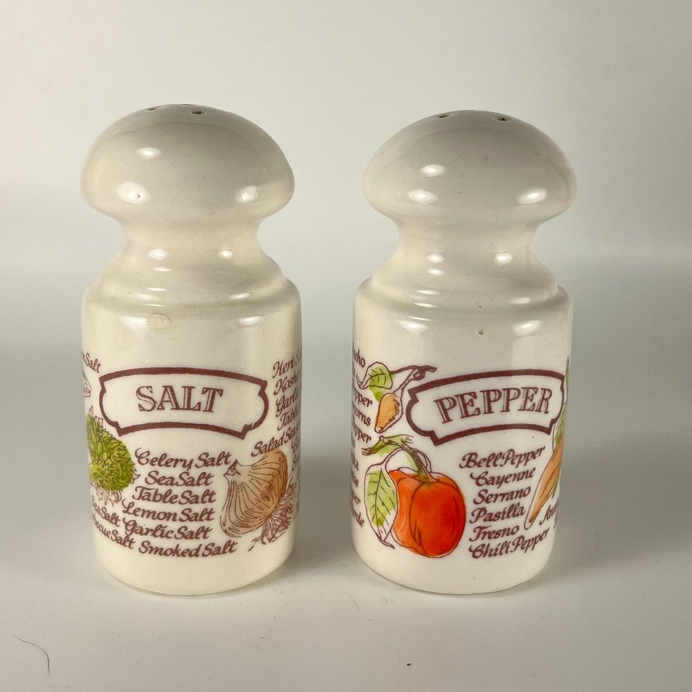 Vtg Mushroom Salt Pepper Shakers Country Kitchen Avon Ceramic 80s Lot of 2